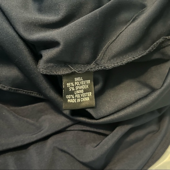 Adrianna Papell Womens Navy Blue Draped Jeweled Tulip Hem Evening Dres… - Picture 8 of 11